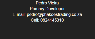 Pedro Contact Details